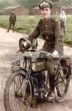 WW1 World War Photo Picture Royal Signals Corps Dispatch Rider Triumph 550M 3956