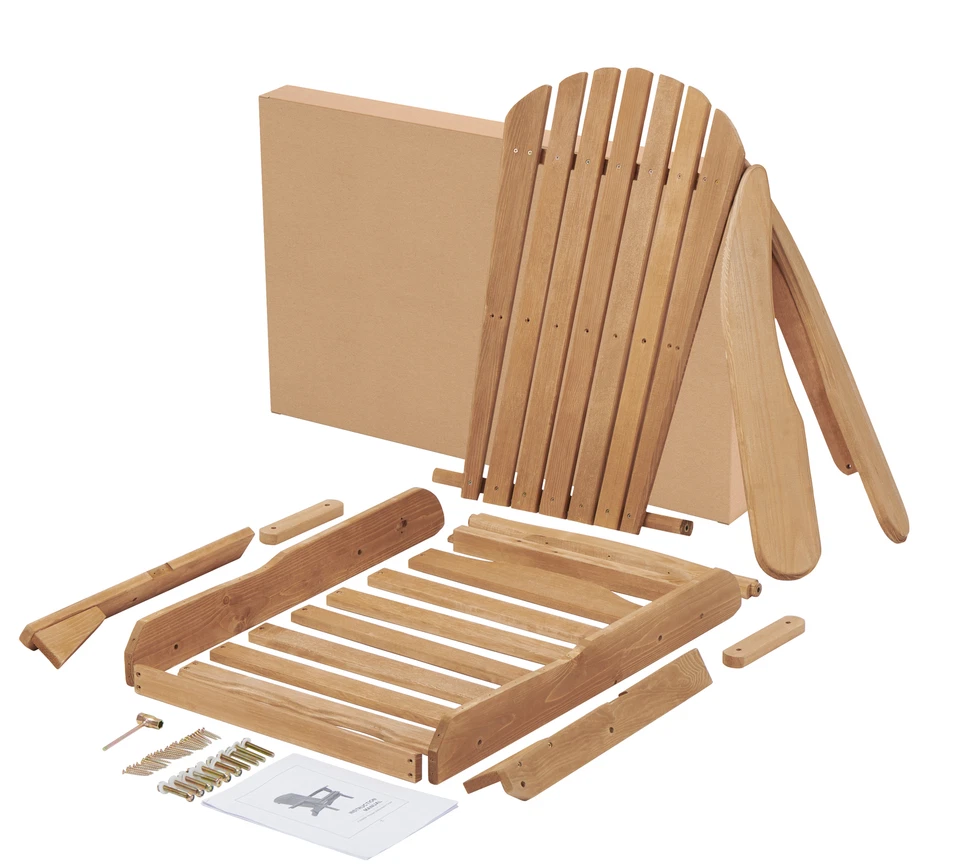 Silla Plegable Adirondack, Madera de Cedro Exterior Fogata Patio Juego de 2 Asientos Foto 3 de 4