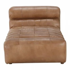 Moe's Home Ramsay Leather Chaise in Tan