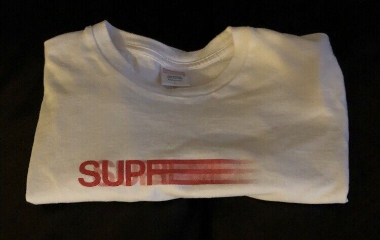 Supreme White Motion Tee Size S - Gem