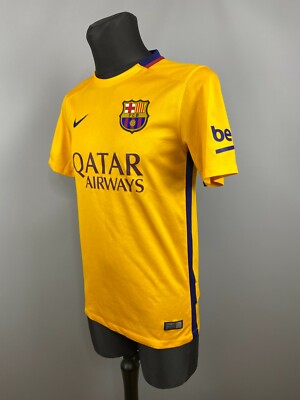Nike サッカーシャツ Sサイズ イエロー BARCELONA 2015 2016 AWAY SHIRT FOOTBALL SOCCER JERSEY NIKE 658785