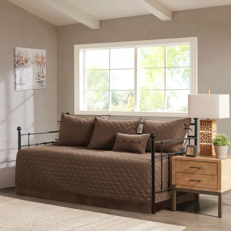 Madison Park 6 Piece Rustic Style Reversible Daybed Cover Set for Guest Room - Image 2 of 4