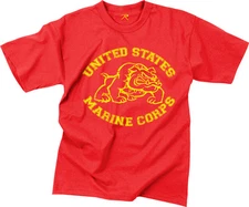 Rothco Red Marines Bulldog T-Shirt USMC US Marine Corps Bull Dog Tee