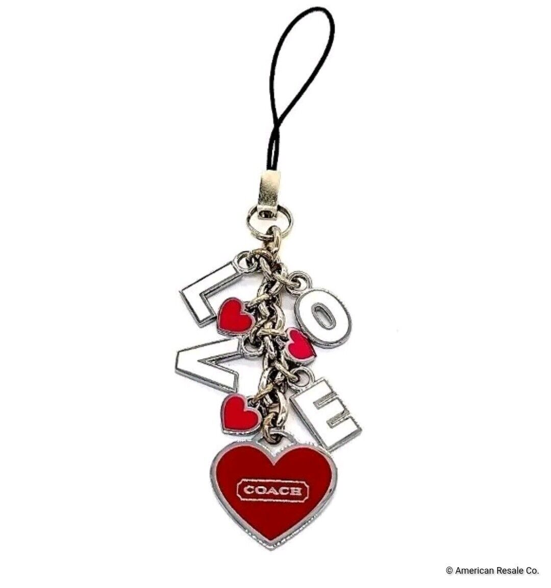 Vintage COACH Red Heart Love Lanyard Keychain Fob Key Ring Vintage COACH Red Heart Love Lanyard Keychain Fob Key Ring