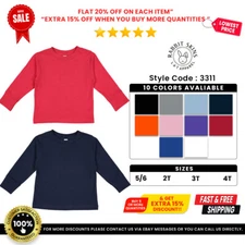 Rabbit Skins 3311 Toddler Cotton Long Sleeve Tee Jersey Comfortable Fit T-Shirt