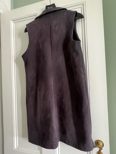 Stunning grey faux suede waistcoat jacket L - VGC - Picture 8 of 9