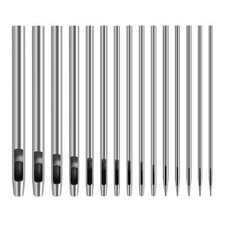 Leather Hole Punch 15Pcs Hollow Hole Punch Steel Belt Leather Punch Round Hol...