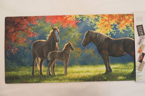 Three Horses under Trees, Colt, Sassafras Rug Insert Switch Door Mat 10x22