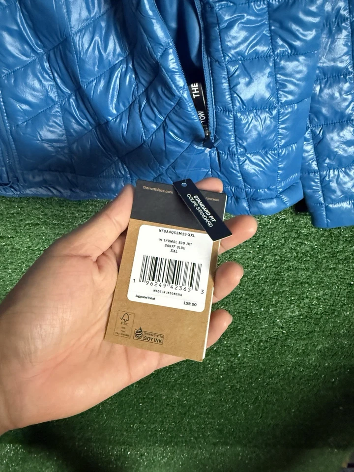 Chaqueta ecológica Thermoball XXL azul cremallera completa exterior $199 The North Face para mujer Foto 4 de 4