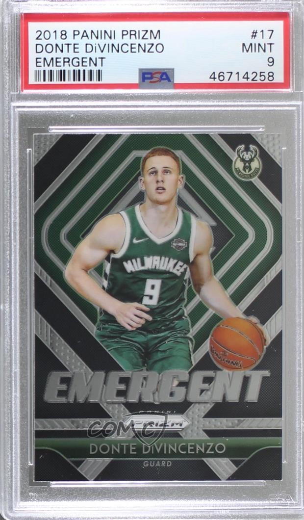 2018-19 Panini Prizm Emergent Donte DiVincenzo #17 PSA 9 MINT Rookie RC 00e8
