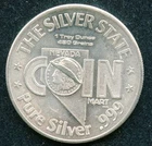 Vintage Nevada Coin Mart "The Silver State" 1 OZ .999 Silver Round