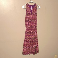 Lauren Ralph Lauren Tiered Sleeveless Dress Purple Plum Womens Size XS Spring