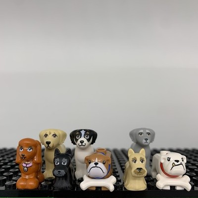 LEGO Dog Pet Minifigure Lot of 8 Bulldog Dog Bone NEW