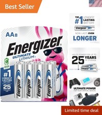 Ultimate Lithium AA Batteries 8 Pack, 1.5V Lithium Double A Batteries