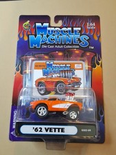 Muscle Machines 62 Chevy Corvette Gasser G502-09 Chevrolet 1962 Vette Car Orange