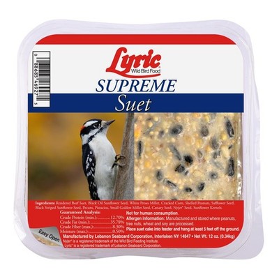 Lyric Supreme Wild Bird Seed Suet Cakes, 12 Oz. (12 Pack) 2546928