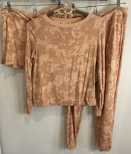 Soma 3pc Long Sleeve Pants Shorts Set Camo Weekend Wknd Pajama Sleepwear S