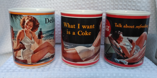 Vintage 1987 Coca Cola Through The Years Coffee Mugs 1943, ‘50, ‘52 H2880 - Picture 2 of 18