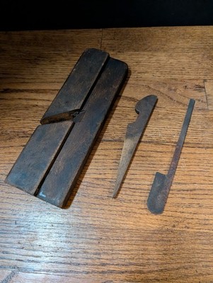 Antique Original Wood 9.5'' Ohio Tool Co, Ohio .75'' Wide Cutter Blade Rustic