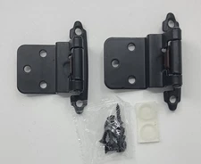 DecoBasics 3/8" Inset Cabinet Hinges Matte Black 23 Sets (46 Hinges)