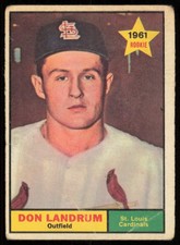 1961 Topps #338 Don Landrum RC St. Louis Cardinals
