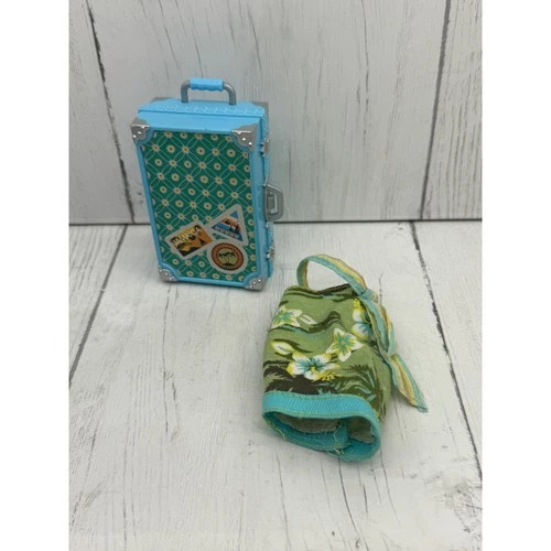 Barbie Doll My Scene Kennedy Jammin In Jamaica Suitcase and Dress Luggage Vtg