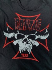 1988 Danzig Rock band Basic Black Short Sleeve T shirt Heavy Cotton NH26837