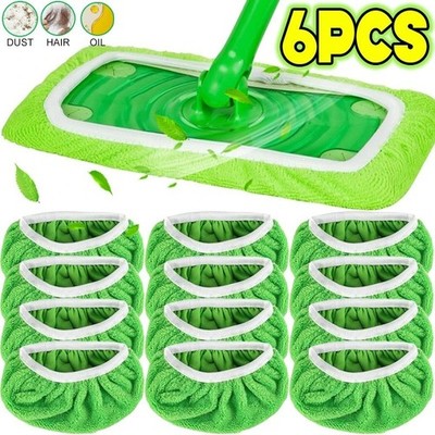 Reusable Microfiber Mop Pads Wet Dry Floor Cleaner Replacement Cloth Green