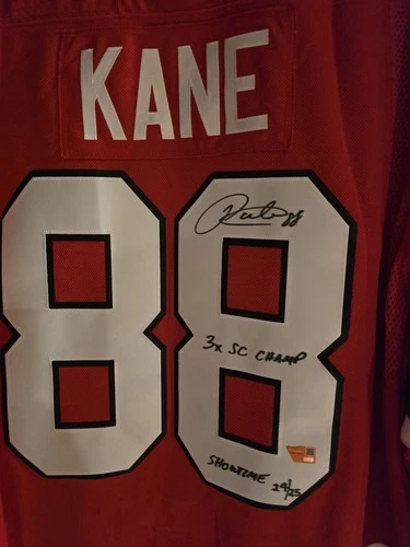 Autographed NUMBERED Patrick Kane Chicago Blackhawks Hockey Jersey  COA 24/25