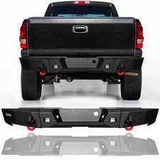 Rear Bumper 99-06 Chevy Silverado 1500 W Led Lights D-rings Black Textured Steel Rear Bumper 99-06 Chevy Silverado 1500 W Led Lights D-rings Black Textured Steel