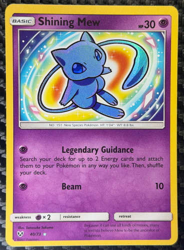 Shining Mew 40/73 Shining Legends Holo Rare Pokemon Card NM