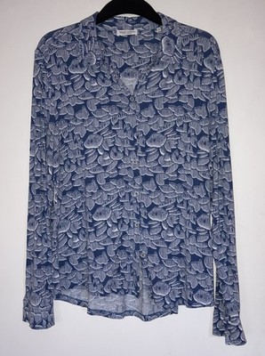 Marc o Polo Jerseybluse Gr L/XL / 42 blau Langarm 