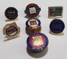 Lot of 7 Antique Norfolk & Western Railway Safety Pins -- Safety Committee 