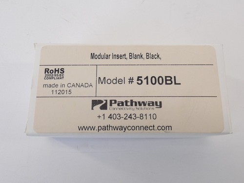 Pathway 5100BL Modular Blank Insert Black - NEW Surplus! - Picture 5 of 7