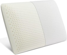 100 Natural Talalay Latex Pillow W/ Removable Cotton Cover Medium Soft Queen
