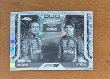2025 Topps Chrome F1 ALONSO / STROLL DUO Black And White Raywave Refractor #168