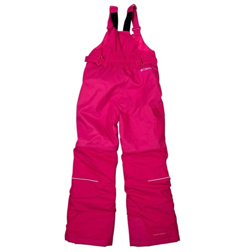 Columbia Pink Snow Bib Overalls Youth M 10 12 Waterproof Insulated Ski Pants - Picture 4 of 5