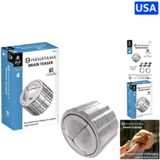 Cylinder Hanayama Metal Puzzle - Level 4 Dexterity Challenge for Ages 12 and Up