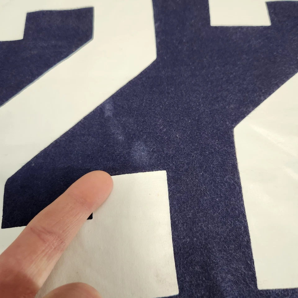 Camiseta atlética Russell masculina vintage 38 (pequena) #22 equipe emitida anos 90 feita nos EUA azul - Imagem 3 de 4