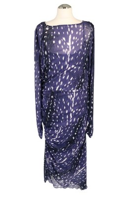 Diane von Furstenberg Damen Kleid Gr. 42 (XL) Blau Etuikleid Jerseykleid Dress
