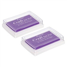 Craft Ink Pads for Stamps, 2 Pcs Washable Finger Print Ink Pad Square, Purple