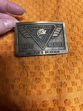 This is a vintage North American Fishing Club NAFC Life Member belt buckle.
