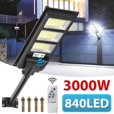 3000W 840 LED Solar Street Light Motion Sensor Dusk To Dawn Garden Outdoor Lamp