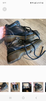 Vintage Mens Dr Doc Martens Black Leather Chunky Heel Boots 8547 Size 6 Vintage DR. Marten Black Leather Chunky Heal Boots 8547 Size  main image 2