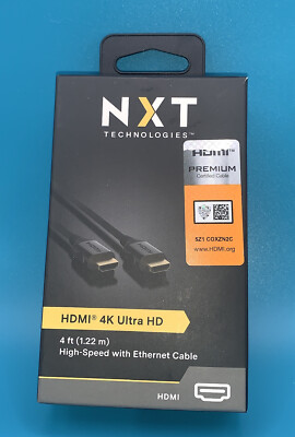 NXT Technologies NX56853 HDMI 4K Ultra HD Cable 4 FT Black *NEW!*