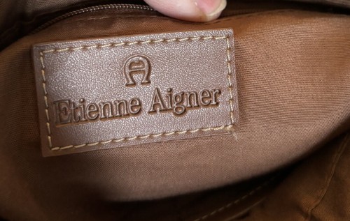 Etienne Aigner Woven Purse Tan And Brown - Picture 9 of 12