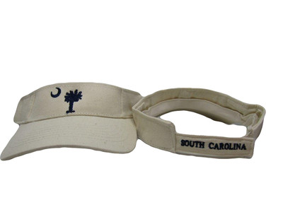 Bone White Carolina Palmetto Crescent Visor hat cap