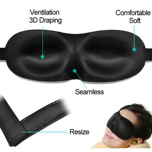 Travel Sleep Eye Mask 3D Memory Padded Shade Cover Sleeping Blindfold US Seller - Picture 4 of 9