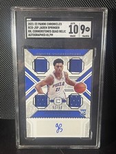 2021-22 Panini Chronicles Cornerstones Jaden Springer Quad Patch Auto 81/99 RPA