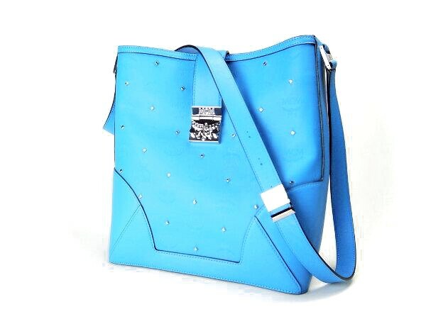 light blue mcm bolsa